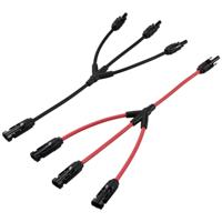 Telkens 1x Y-verdeler PV-stekker stekker naar 3x bus + bus naar 3x stekker TC-12195664 Zwart, Rood TRU COMPONENTS Inhoud: 2 stuk(s)