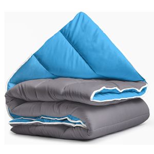 Dekbed zonder Overtrek - All Year - Antraciet/Blauw (Warmteklasse 2)-2-persoons (200x200 cm)