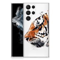 Smartphone hoesje Samsung Galaxy S22 Ultra Watercolor Tiger Smartphone hoesje Samsung Galaxy S22 Ultra Watercolor Tiger