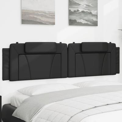 Hoofdbordkussen 200 cm kunstleer zwart