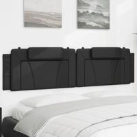 Hoofdbordkussen 200 cm kunstleer zwart
