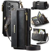 Caseme iPhone 17 Pro hoesje - portemonnee tasje - Zwart