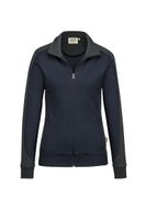 Hakro 277 Women's sweat jacket Contrast MIKRALINAR® - Navy Blue/Anthracite - 6XL