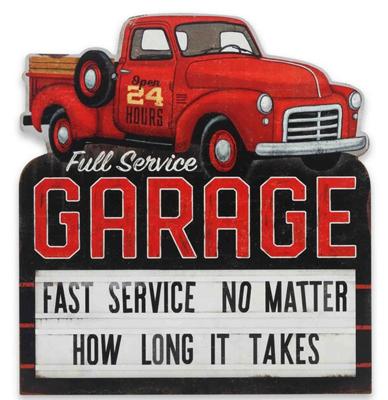 Full Service Garage Fast Service No Matter How Long It Takes Metalen Bord 58 x 53,5 cm