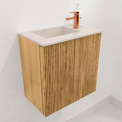 Toiletmeubel Mondiaz Joya Dlux | 40 cm | Meubelkleur Oak | Faye wastafel Meli Wasbak Links | 1 kraangat