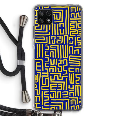 Majorelle Blue Print: Samsung Galaxy A22 5G Transparant Hoesje met koord