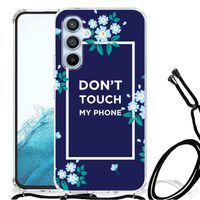 Samsung Galaxy A54 5G Anti Shock Case Flowers Blue DTMP - thumbnail