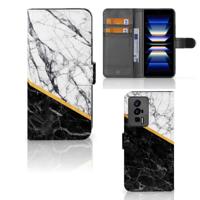 Xiaomi Poco F5 Pro | Bookcase | Marmer Wit Zwart - Origineel Cadeau Man