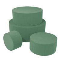 Rayher Steekschuim - rond - 15 x 7 cm - 5x stuks - oase blok - nat - groen - 15x7 cm
