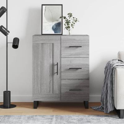 Dressoir 69,5x34x90 cm bewerkt hout grijs sonoma eikenkleurig