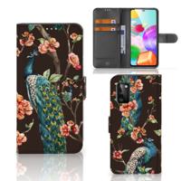 Samsung Galaxy A41 | Telefoonhoesje | Met pasjeshouder | Pauw met Bloemen