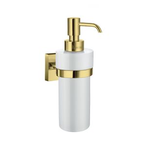 Zeepdispenser Smedbo House Wandmodel Porselein Glas met Messing