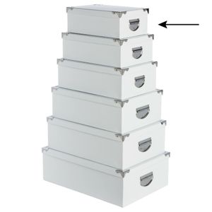 5Five Opbergdoos/box - wit - L28 x B19.5 x H11 cm - Stevig karton - Whitebox   -