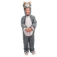 Faram Party dierenpak - pluche kat / poes verkleedkleding kostuum - voor kinderen - grijs - jumpsuit