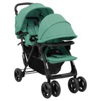 Tweeling kinderwagen tandem staal groen