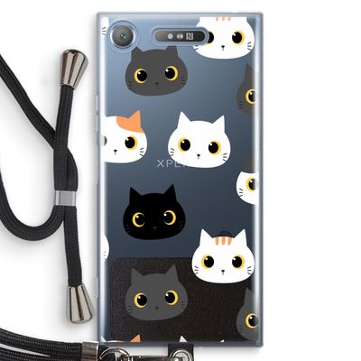 Katten: Sony Xperia XZ1 Transparant Hoesje met koord