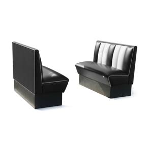 Classic Retro Diner Bank Bel Air HW120 Zwart