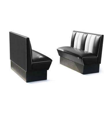 Classic Retro Diner Bank Bel Air HW120 Zwart