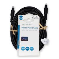 Optische Audiokabel | TosLink Male | TosLink Male | 5.00 m | Rond | PVC | Zwart | Label - thumbnail