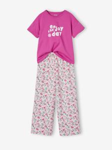Meisjesset T-shirt + broek met wijde pijpen paars