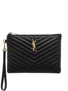 Saint Laurent pochette à design matelassé - Noir