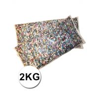 Confetti zak van 2 kilo multicolor   -