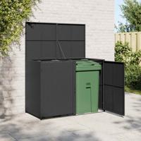 Containerberging dubbel 148x80x111 cm poly rattan zwart