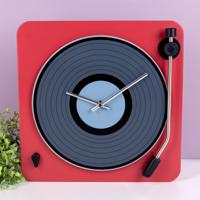 Platenspeler klok - Rood