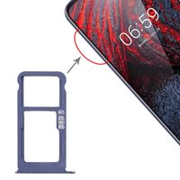 SIM-kaartlade + SIM-kaartlade / Micro SD-kaartlade voor Nokia X6 (2018) / TA-1099 / 6.1 Plus (Blauw)