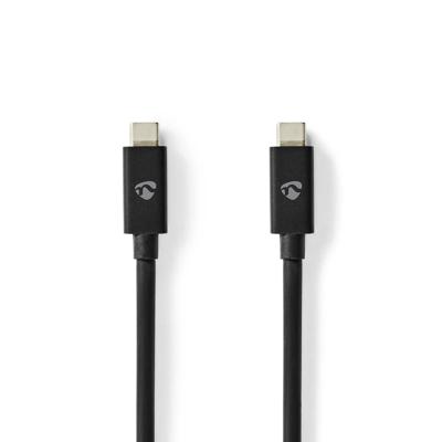 Nedis USB-Kabel | USB 4.0 Gen 3x2 | USB-C™ Male | USB-C™ Male | 240 W | 8K@60Hz | 40 Gbps | Vernikkeld | 1.00 m | Rond | PVC | Zwart | Label -