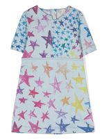 Stella McCartney Kids robe en coton à étoiles imprimées - Bleu