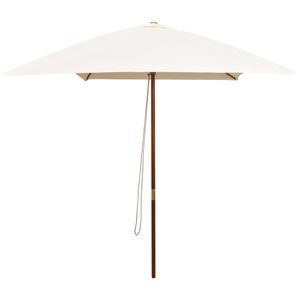 VidaXL Parasol met houten paal 200x300 cm crèmewit