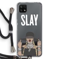 Slay All Day: Samsung Galaxy A22 5G Transparant Hoesje met koord