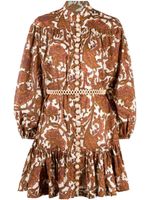 ZIMMERMANN robe courte Tiggy à taille basse - Marron