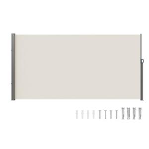 VEVOR zijluifel 180 x 350 cm zijwandluifel van 180 g/m² polyesterweefsel met PU-coating luifel uittrekbare handgreep met veermechanisme privacyscherm privacybescherming voor balkons binnenplaatsen beige