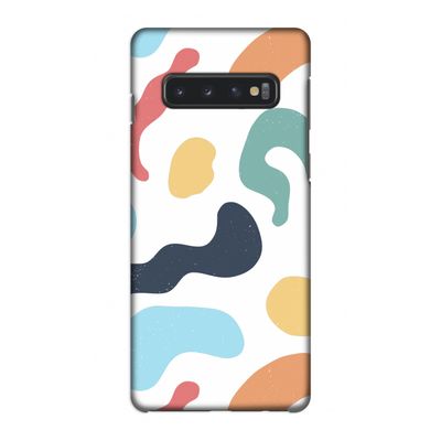 Memphis Shapes Blue: Samsung Galaxy S10 4G Volledig Geprint Hoesje