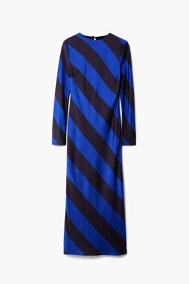 Gestreepte midi-jurk - BLUE - S