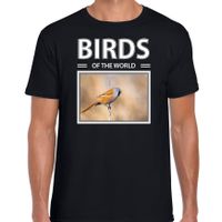 Baardmannetjes t-shirt met dieren foto birds of the world zwart voor heren