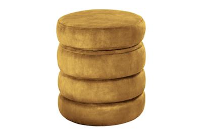 Stoel VOQUE 50cm fluweel mosterdgeel met opbergruimte - 46693