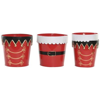 Set decoratieve dozen Home ESPRIT Wit Rood Kerstmis 21 x 21 x 20 cm (2 Stuks)