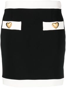 Moschino minijupe à boutons cœur - Noir