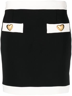 Moschino minijupe à boutons cœur - Noir