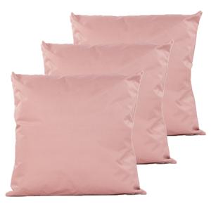 Sierkussen voor binnen en buiten - 3x - oud roze - 60 x 60 cm - tuinkussen