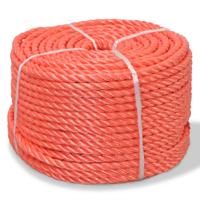 Touw gedraaid 12 mm 500 m polypropyleen oranje