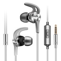 QKZ EQ1 CNC metalen shark fin hoofdtelefoon sport muziek hoofdtelefoon microfoon versie (zilver)