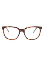 Saint Laurent Eyewear lunettes de vue carrées à plaque logo - Marron