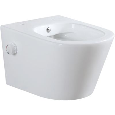 Wandcloset Wiesbaden Vesta | 52 cm | Rimless | Bidet functie-warm en koud water | Excl.Toiletzitting | Keramiek | Glans wit