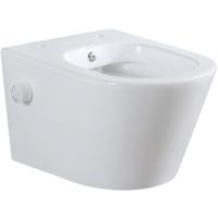 Wandcloset Wiesbaden Vesta | 52 cm | Rimless | Bidet functie-warm en koud water | Excl.Toiletzitting | Keramiek | Glans wit