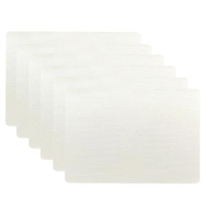 Unique Living placemats Croco lederlook - 6x - 43 x 30 cm - ivoor wit - pvc - tafel onderleggers