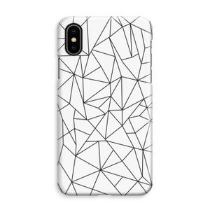 Geometrische lijnen zwart: iPhone XS Max Volledig Geprint Hoesje